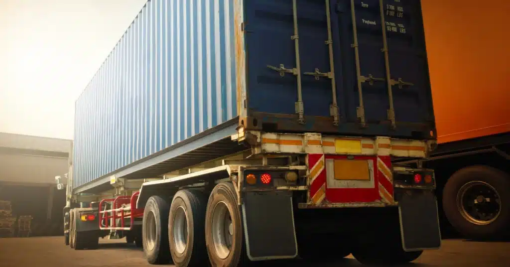 Packed shipping container for an international move